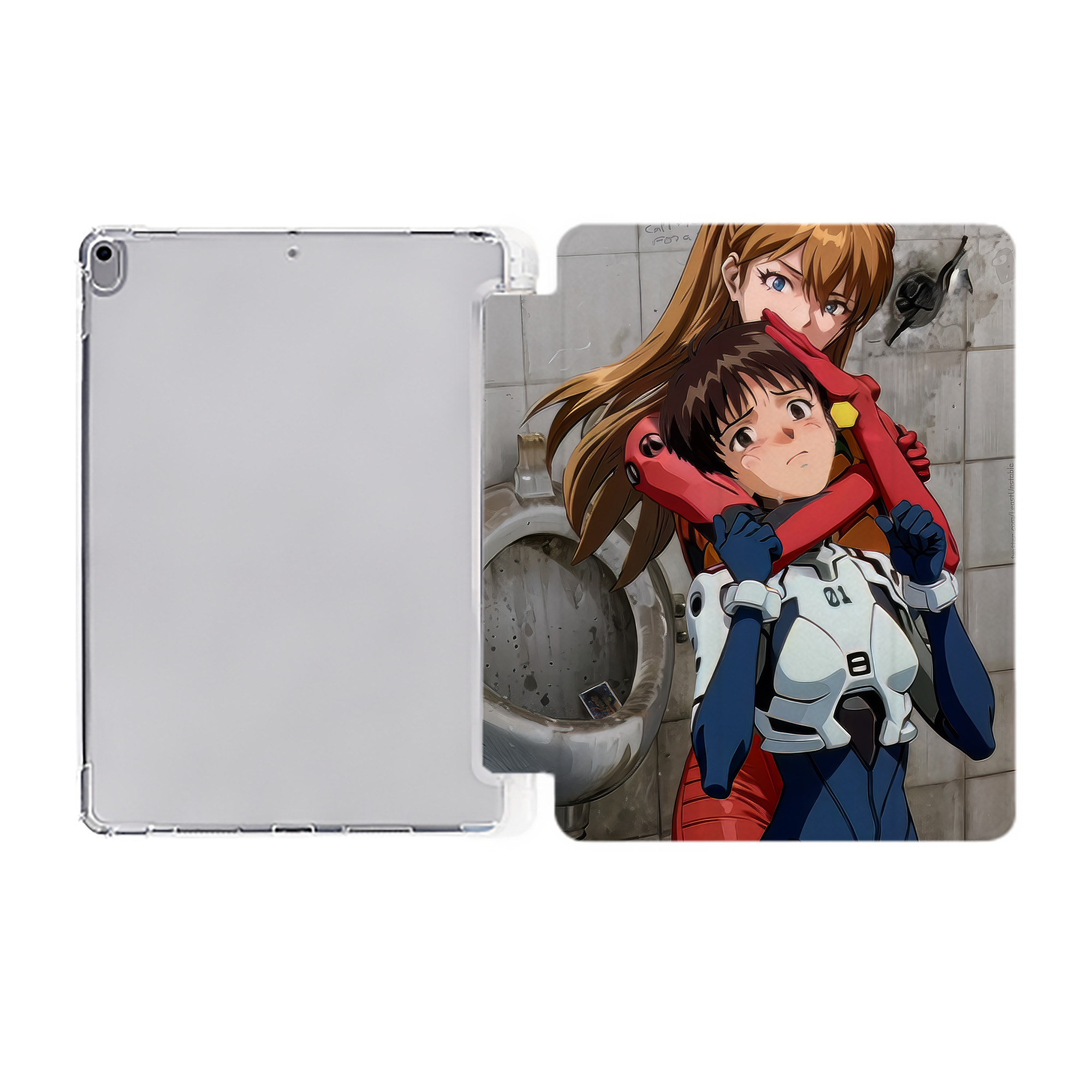 （画像用） EVA 新世紀エヴァンゲリオン IPad ケース ペン収納付き 三つ折りスタンド PUレザー×シリコン 対応機種9.5/10.5/10.9インチ